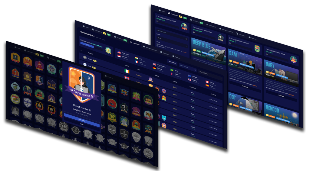 Gamified Security Labs dashboard